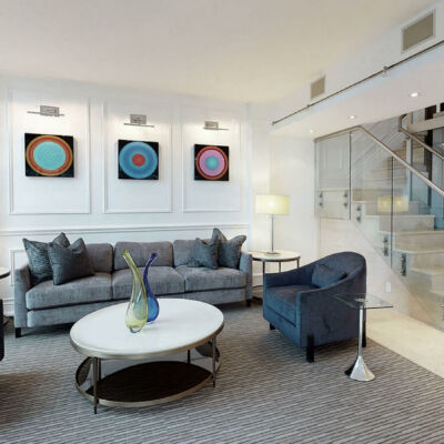 Living room at The SoHo Hotel 3-storey Penthouse